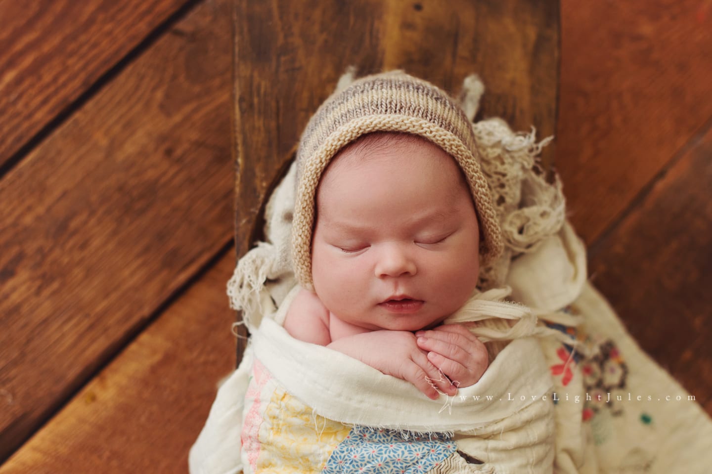 image-of-newborn-in-vintage-blanket-by-sacramento-photographer