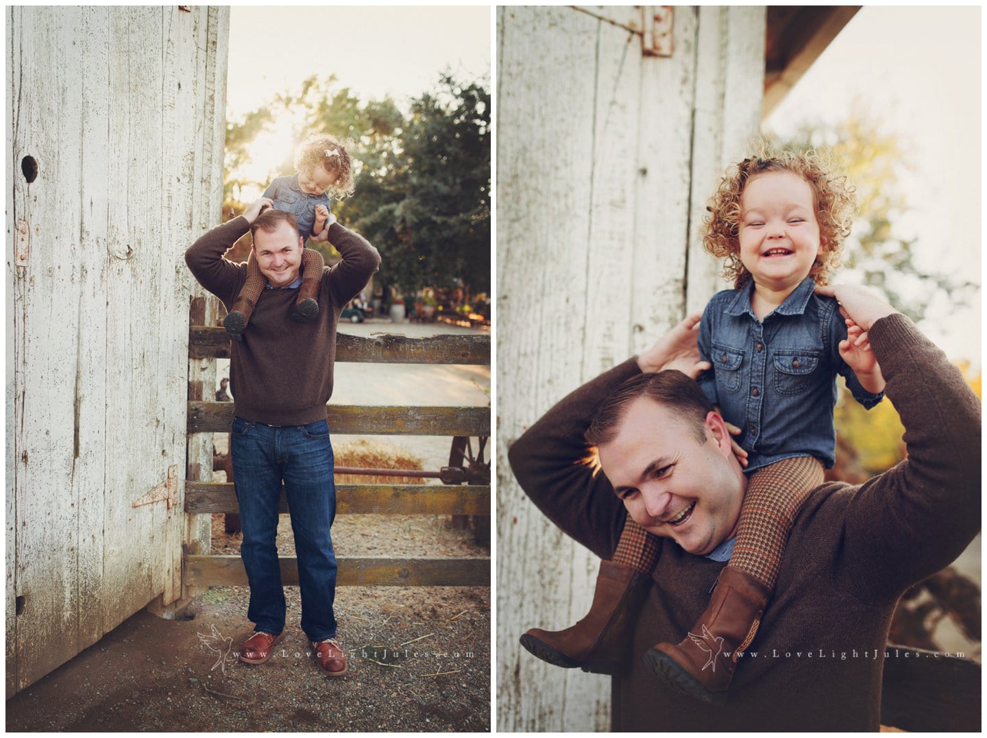 dad-and-baby-playing-at-barn-for-photo-shoot-in-sacramento-area